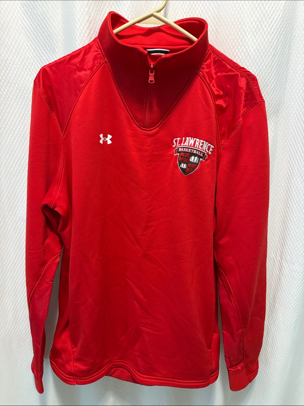 St. Lawrence University basketball Under Armour Red Quarter Zip Pullover